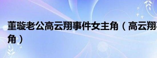 董璇老公高云翔事件女主角（高云翔事件女主角）