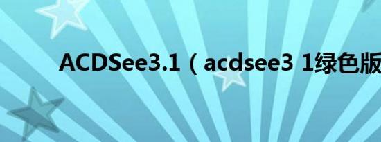 ACDSee3.1（acdsee3 1绿色版）