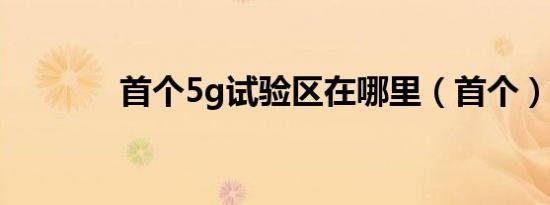 首个5g试验区在哪里（首个）