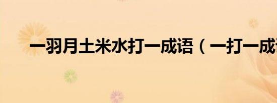 一羽月土米水打一成语（一打一成语）