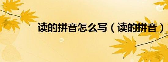 读的拼音怎么写（读的拼音）