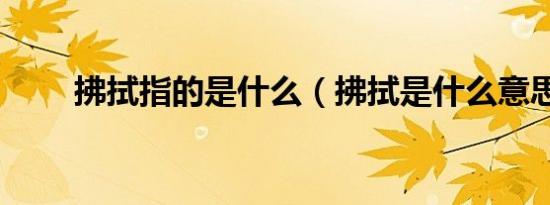 拂拭指的是什么（拂拭是什么意思）