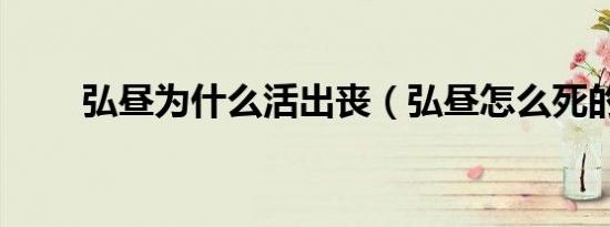 弘昼为什么活出丧（弘昼怎么死的）