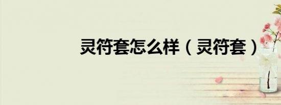 灵符套怎么样（灵符套）