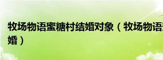 牧场物语蜜糖村结婚对象（牧场物语蜜糖村结婚）