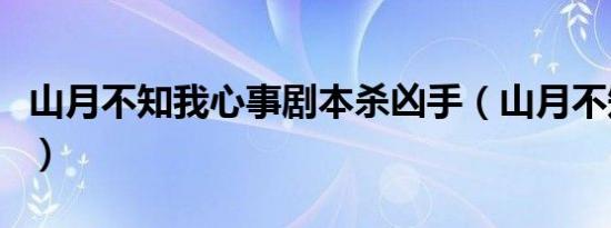 山月不知我心事剧本杀凶手（山月不知我心事）