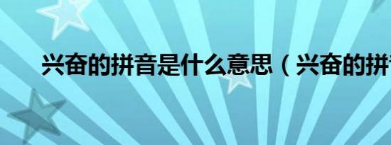 兴奋的拼音是什么意思（兴奋的拼音）
