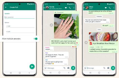 WhatsApp的最新更新带有改进的投票和灵活的字幕