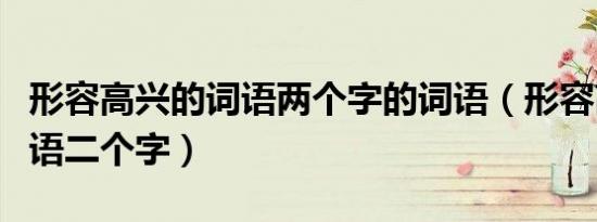 形容高兴的词语两个字的词语（形容高兴的词语二个字）
