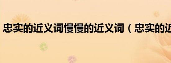 忠实的近义词慢慢的近义词（忠实的近义词）