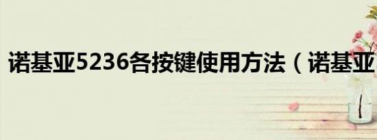 诺基亚5236各按键使用方法（诺基亚5236）
