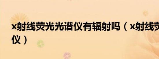 x射线荧光光谱仪有辐射吗（x射线荧光光谱仪）