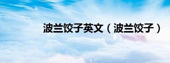 波兰饺子英文（波兰饺子）