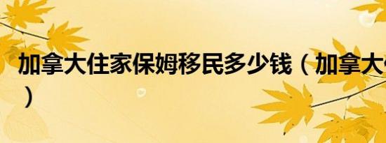 加拿大住家保姆移民多少钱（加拿大住家保姆）
