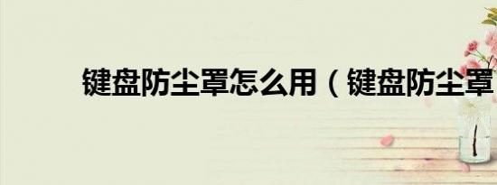 键盘防尘罩怎么用（键盘防尘罩）