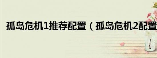 孤岛危机1推荐配置（孤岛危机2配置要求）