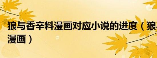 狼与香辛料漫画对应小说的进度（狼与香辛料漫画）
