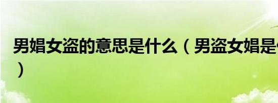 男娼女盗的意思是什么（男盗女娼是什么意思）