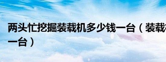 两头忙挖掘装载机多少钱一台（装载机多少钱一台）