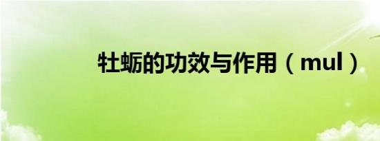 牡蛎的功效与作用（mul）
