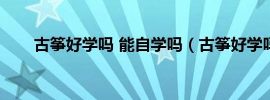 古筝好学吗 能自学吗（古筝好学吗）