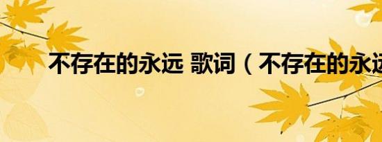 不存在的永远 歌词（不存在的永远）