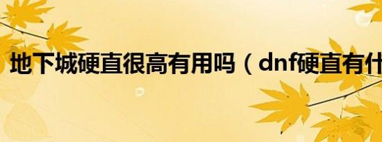 地下城硬直很高有用吗（dnf硬直有什么用）