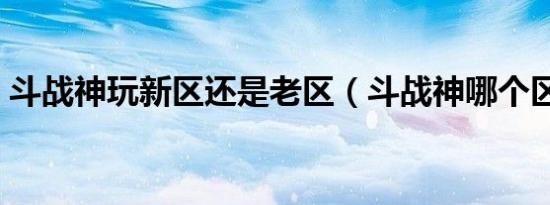 斗战神玩新区还是老区（斗战神哪个区人多）