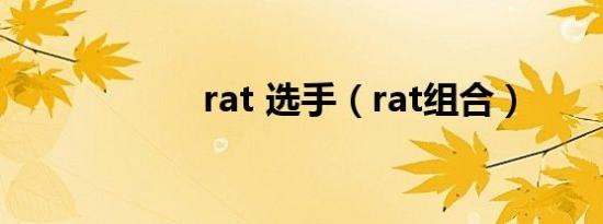 rat 选手（rat组合）