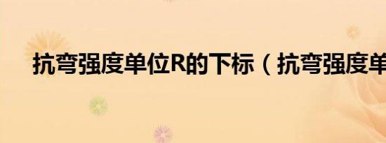 抗弯强度单位R的下标（抗弯强度单位）