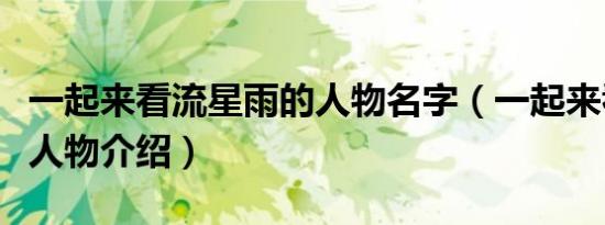 一起来看流星雨的人物名字（一起来看流星雨人物介绍）