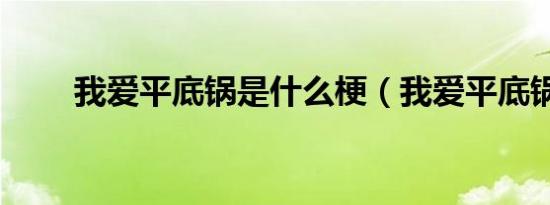 我爱平底锅是什么梗（我爱平底锅）