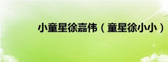 小童星徐嘉伟（童星徐小小）
