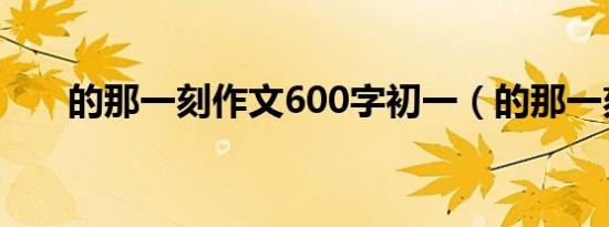 的那一刻作文600字初一（的那一刻）