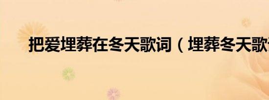 把爱埋葬在冬天歌词（埋葬冬天歌词）