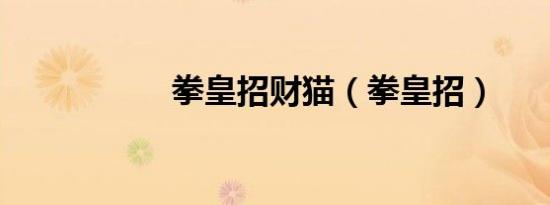 拳皇招财猫（拳皇招）