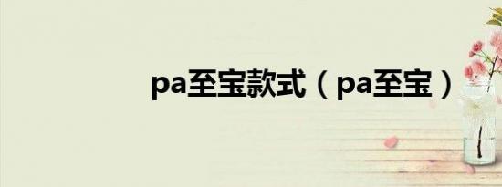pa至宝款式（pa至宝）