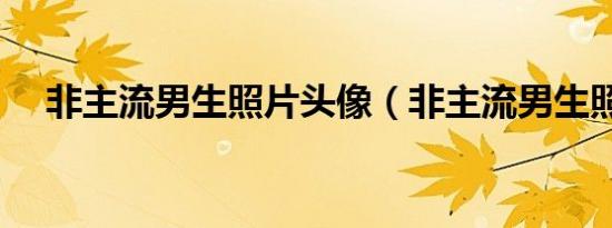 非主流男生照片头像（非主流男生照片）