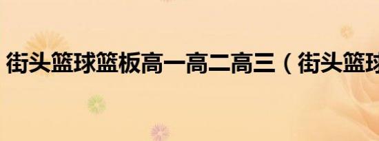 街头篮球篮板高一高二高三（街头篮球篮板）