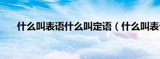 什么叫表语什么叫定语（什么叫表语）