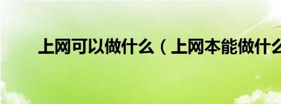 上网可以做什么（上网本能做什么）