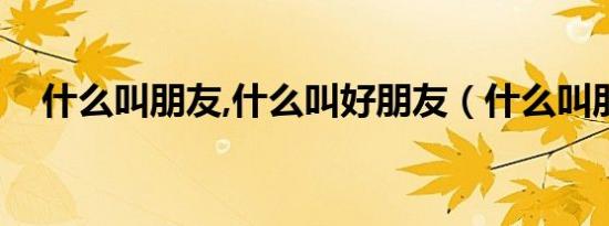 什么叫朋友,什么叫好朋友（什么叫朋友）