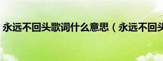 永远不回头歌词什么意思（永远不回头歌词）