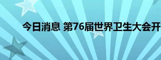 今日消息 第76届世界卫生大会开幕