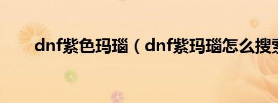 dnf紫色玛瑙（dnf紫玛瑙怎么搜索）