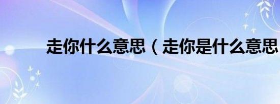 走你什么意思（走你是什么意思）