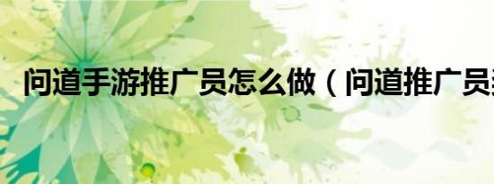 问道手游推广员怎么做（问道推广员奖励）