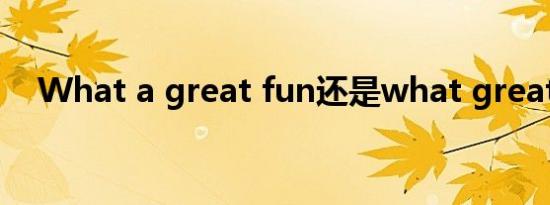 What a great fun还是what great fun