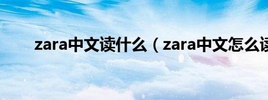 zara中文读什么（zara中文怎么读）