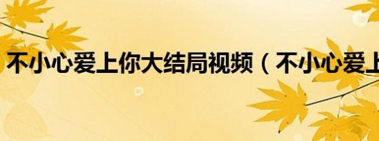 不小心爱上你大结局视频（不小心爱上所有）
